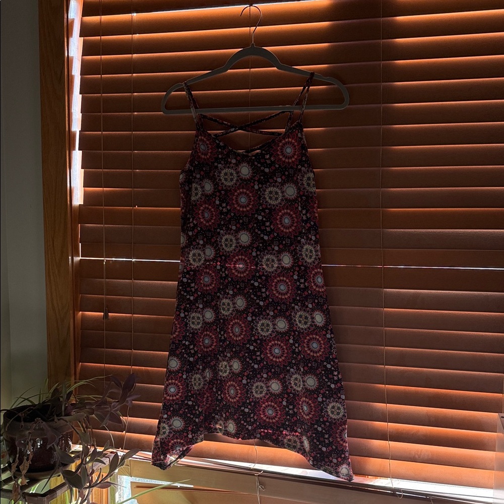 Sleeveless Pink Floral Shift Dress with Strappy Back